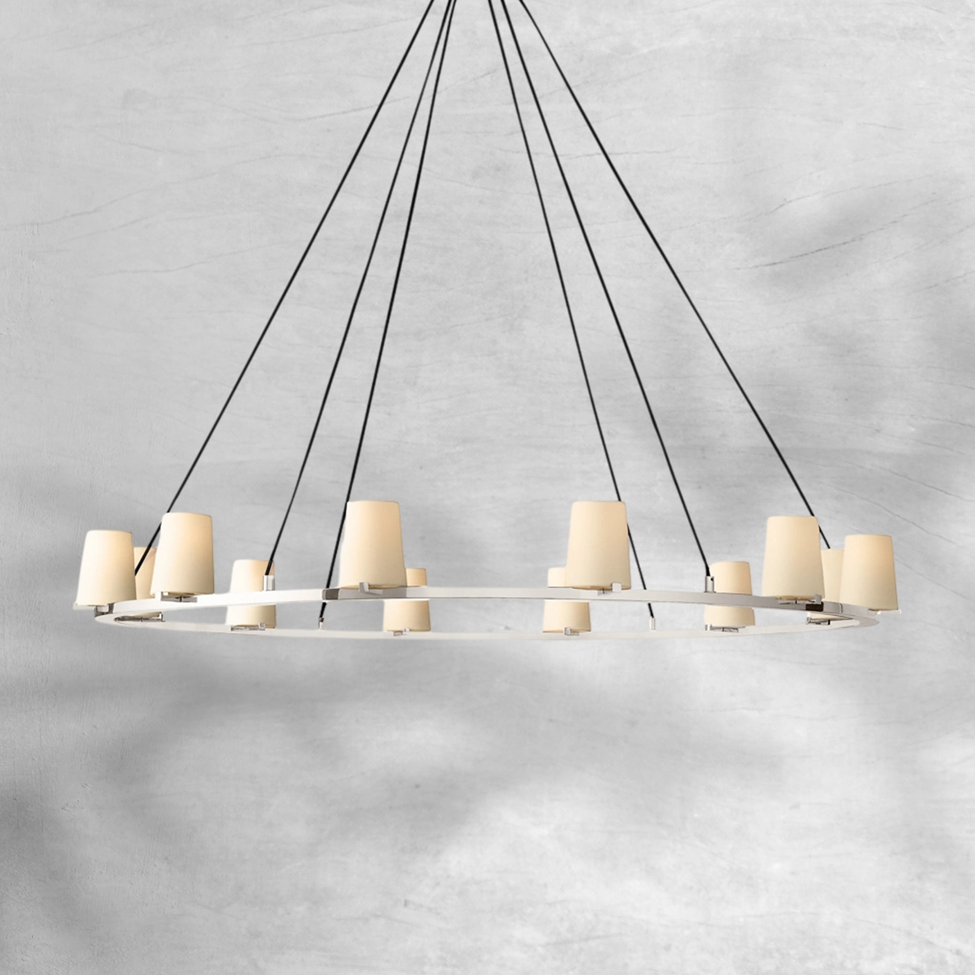Paricia Fabric Shade Round Chandelier 36" 48" 60"