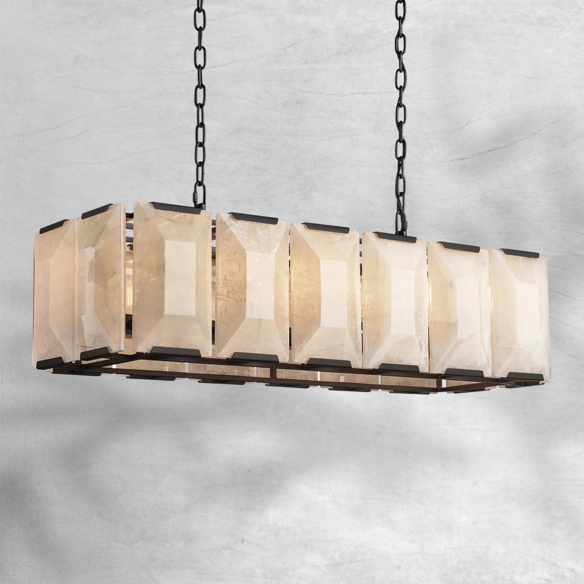 Harlew Calcite Rectangular Chandelier 42"54''62''74''