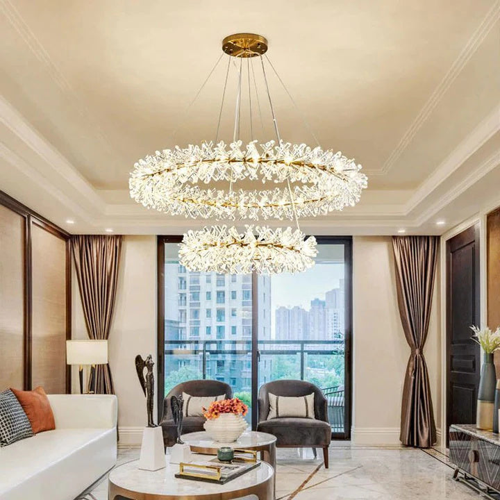 Kevin Luxury Isabel 2-Tier Ring Crystal Chandelier  Kevinstudiolives Small 31.5"D  