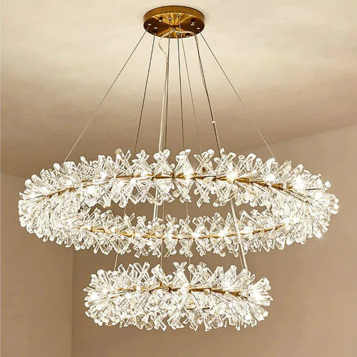 Kevin Luxury Isabel 2-Tier Ring Crystal Chandelier  Kevinstudiolives Medium 39.37"D  