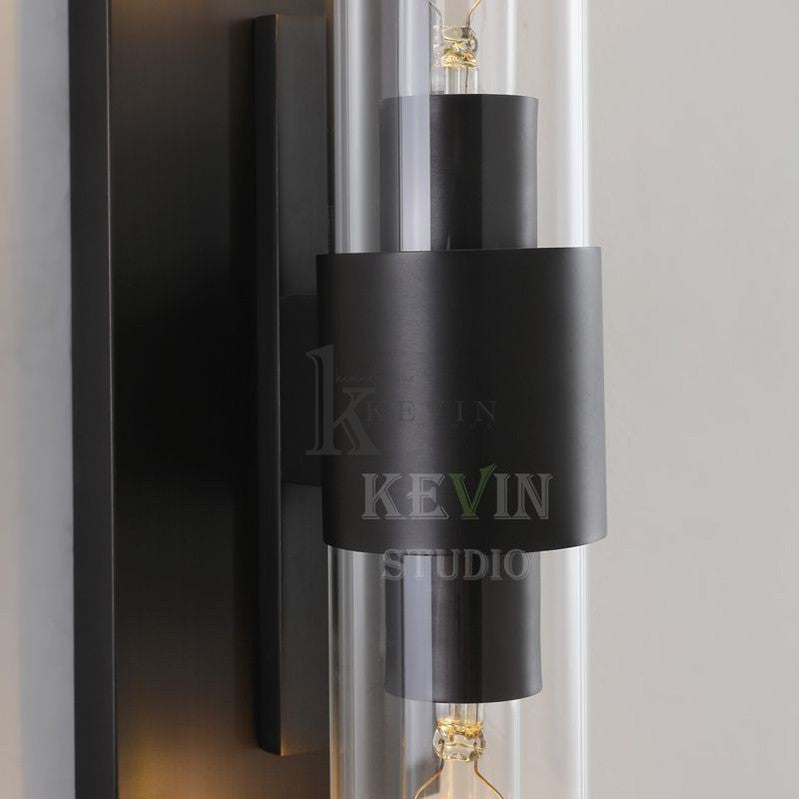 Develle Modern Linear Glass Tube Wall Sconce wall sconce Kevin Studio Inc   