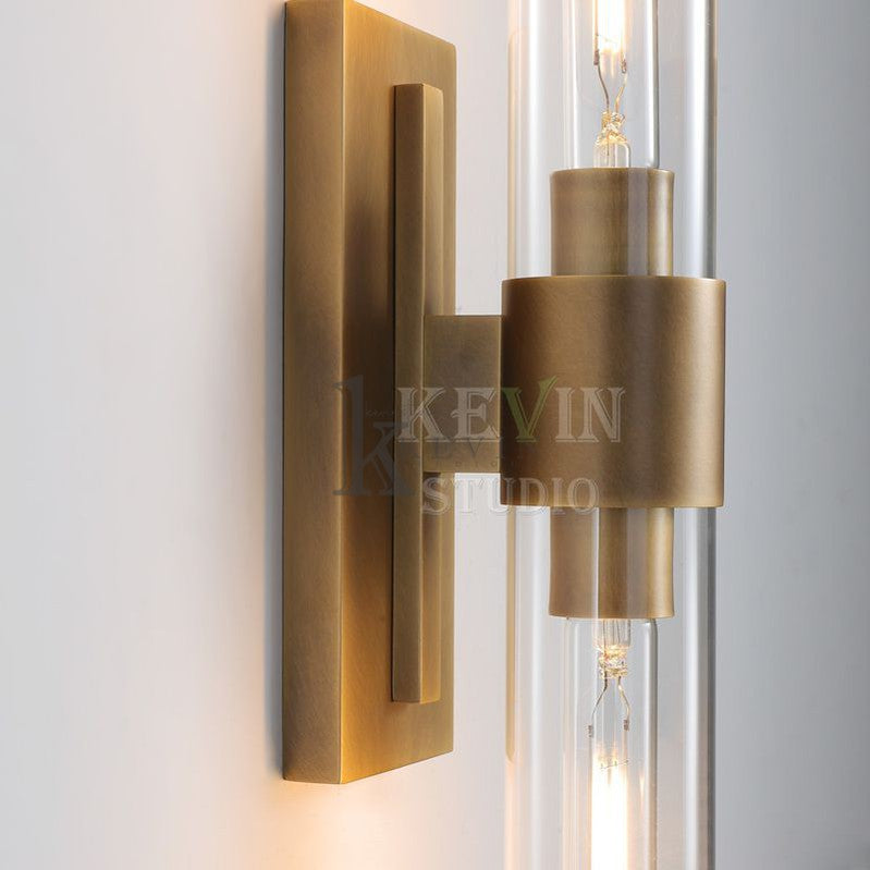 Develle Modern Linear Glass Tube Wall Sconce wall sconce Kevin Studio Inc   