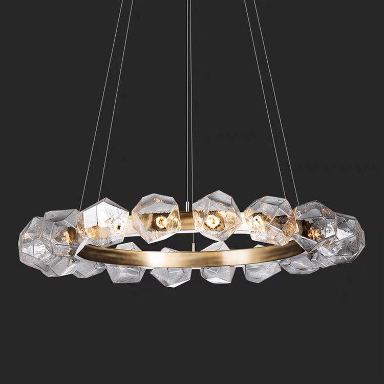 Nordic Minimalist Glass Circle Art Chandelier for Living/Dining Room/Bedroom Chandeliers Kevinstudiolives D31.5" Bronze Warm Light
