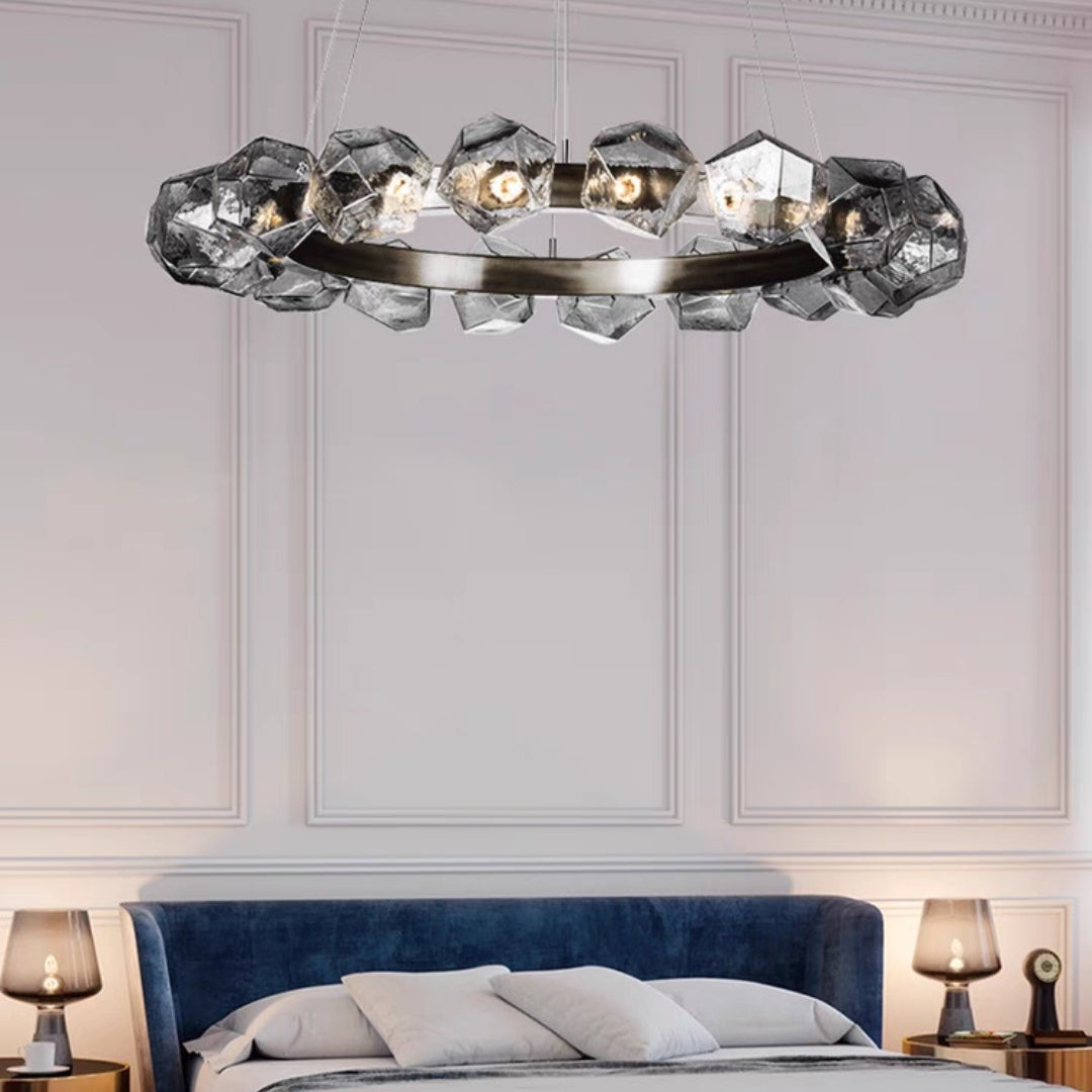 Nordic Minimalist Glass Circle Art Chandelier for Living/Dining Room/Bedroom Chandeliers Kevinstudiolives   