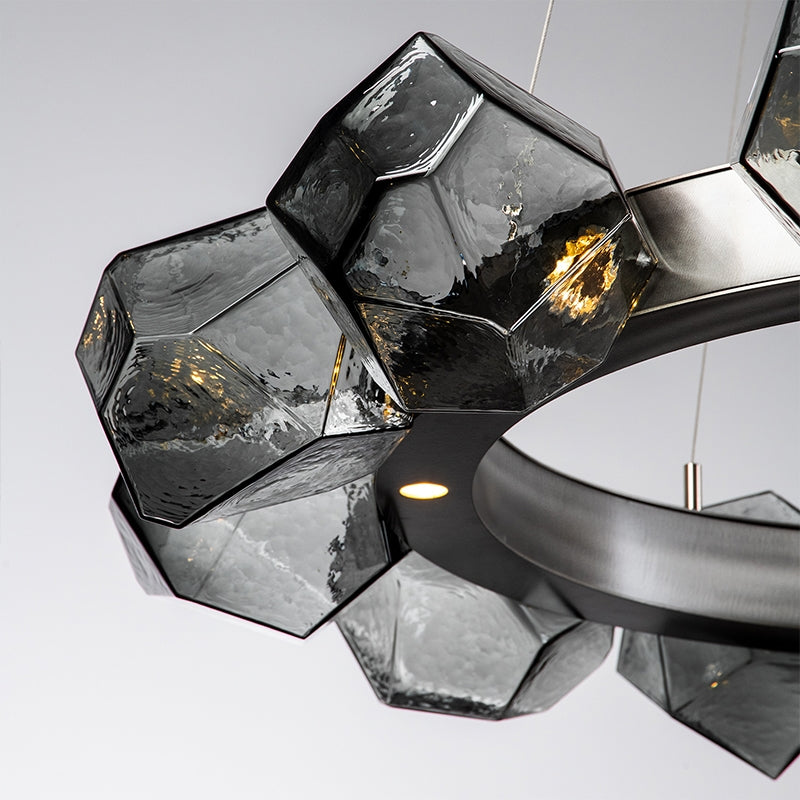 Nordic Minimalist Glass Circle Art Chandelier for Living/Dining Room/Bedroom Chandeliers Kevinstudiolives   