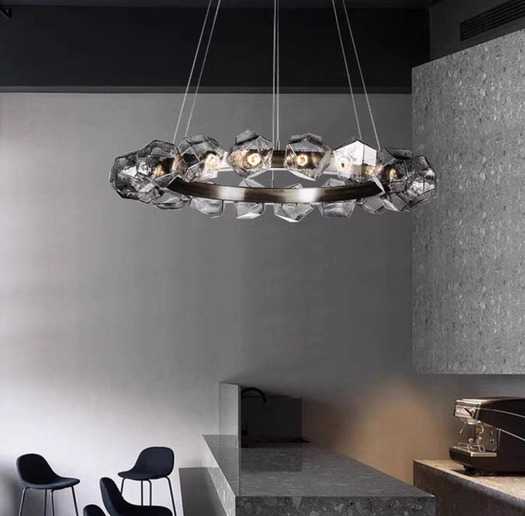 Nordic Minimalist Glass Circle Art Chandelier for Living/Dining Room/Bedroom Chandeliers Kevinstudiolives   
