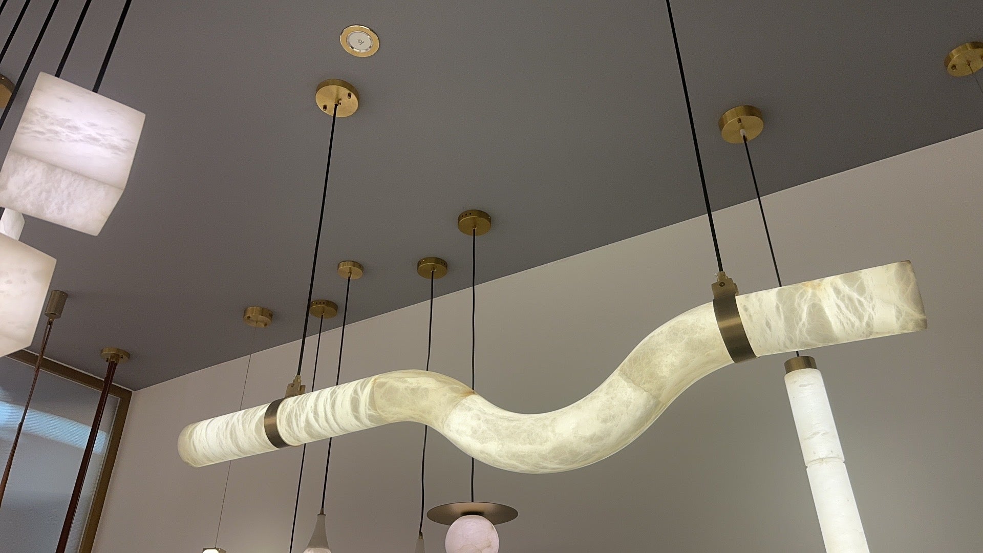 Alabaster Curved Chandelier  Herman Lighting   