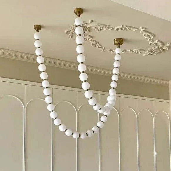 Pearl Necklance Chain Grand Duplex Staircase Chandelier Chandeliers Kevinstudiolives   