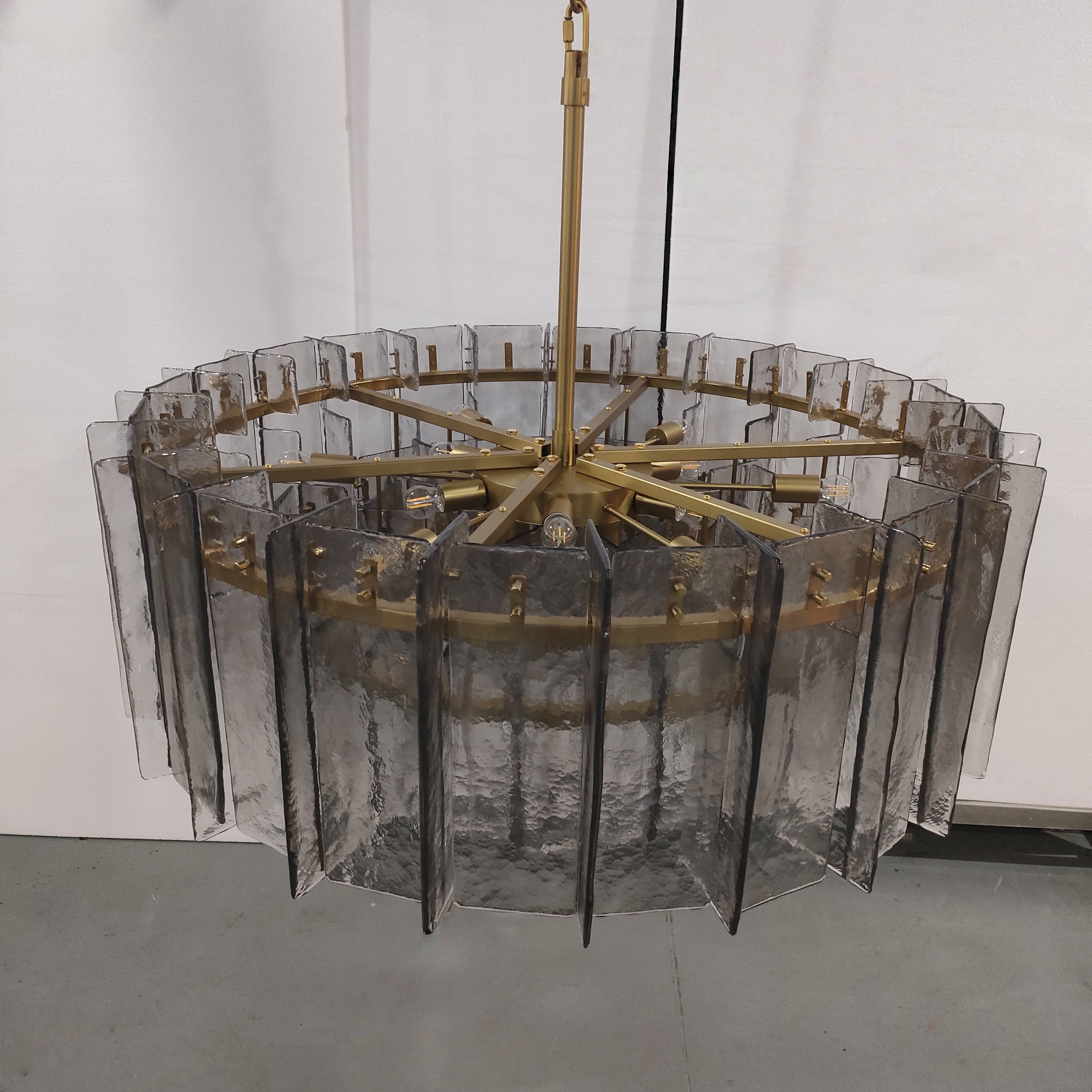 Lattace Smoke Glass Round Chandelier 36"48"
