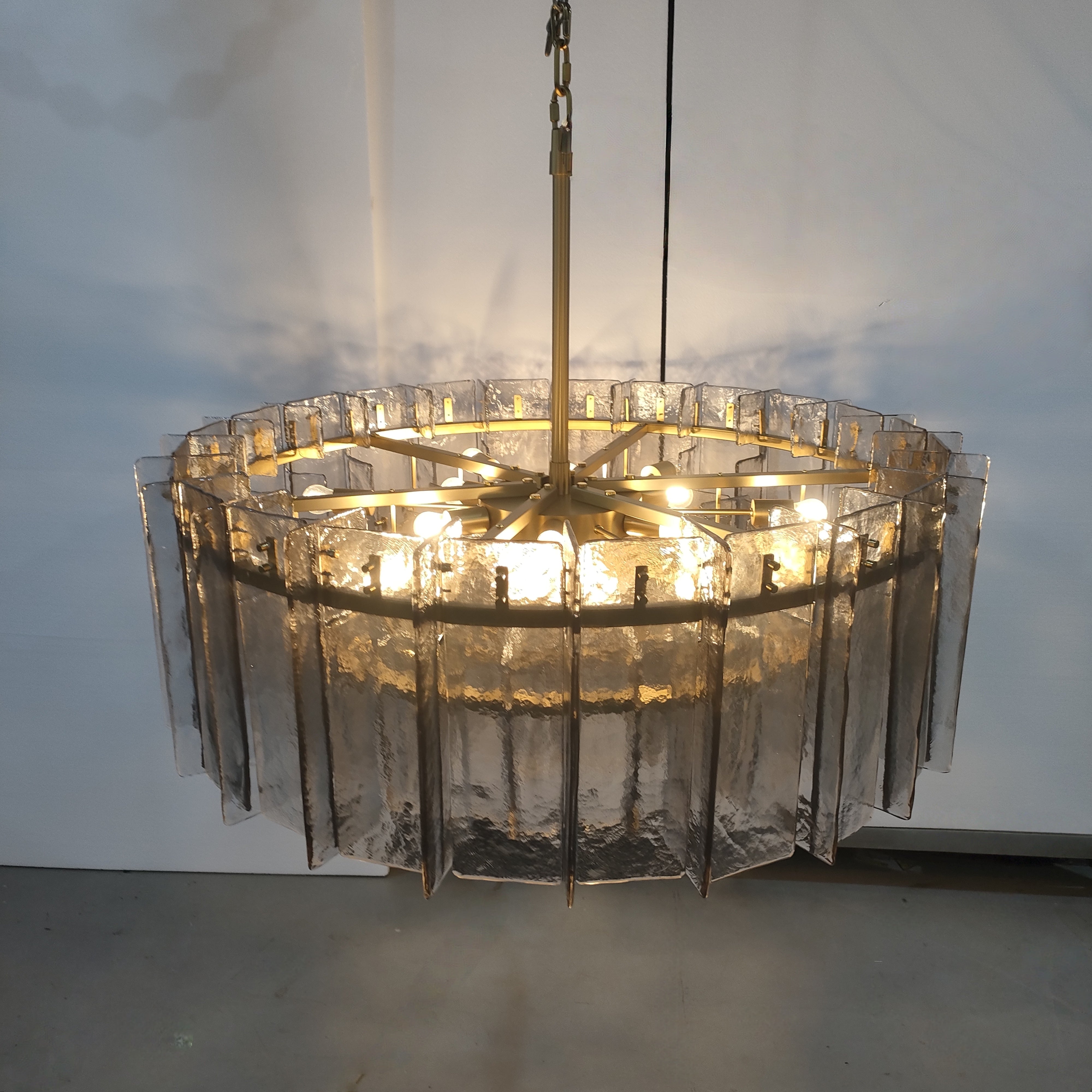 Lattace Smoke Glass Round Chandelier 36"48"