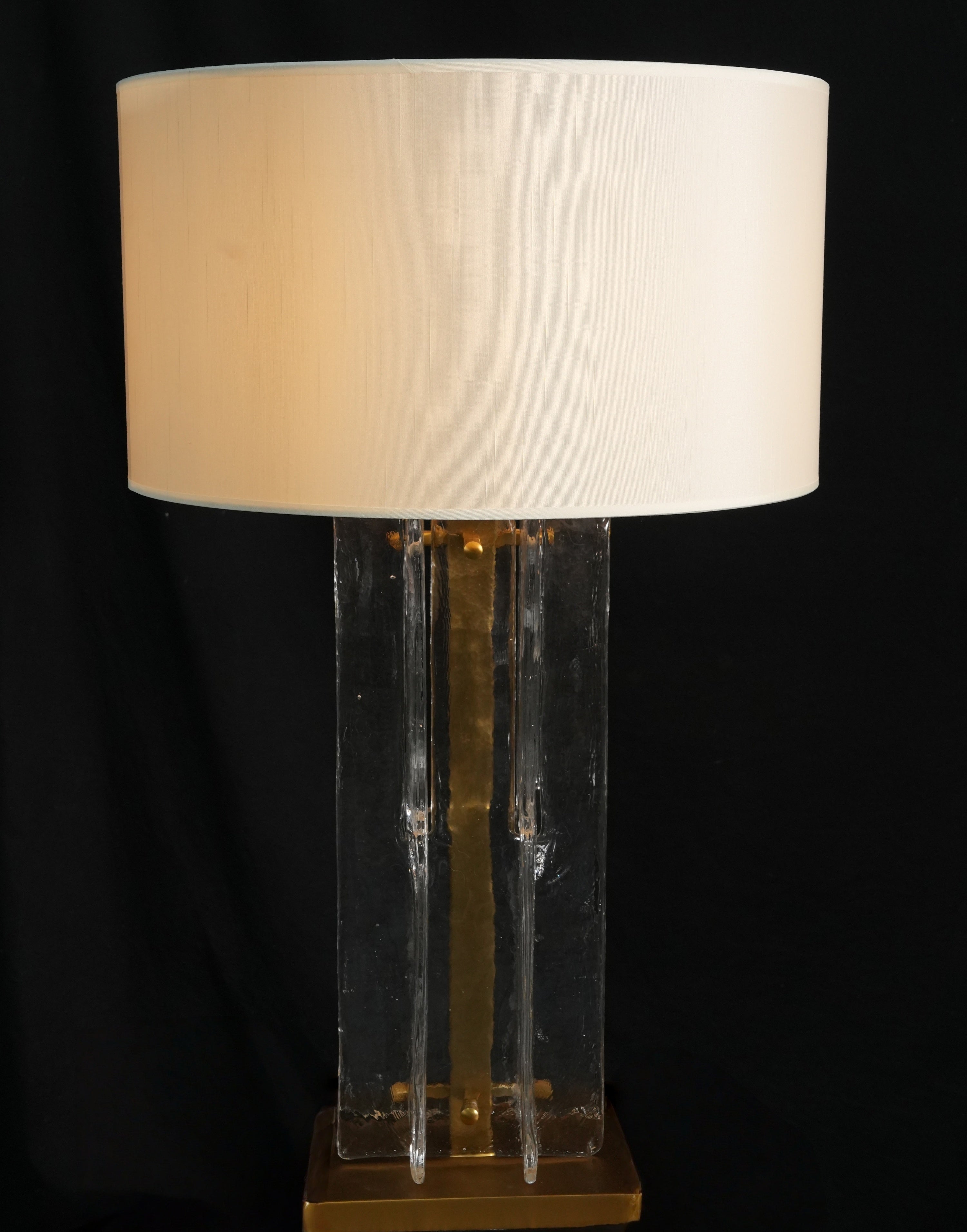Lattace Clear Glass Table Lamp 30"