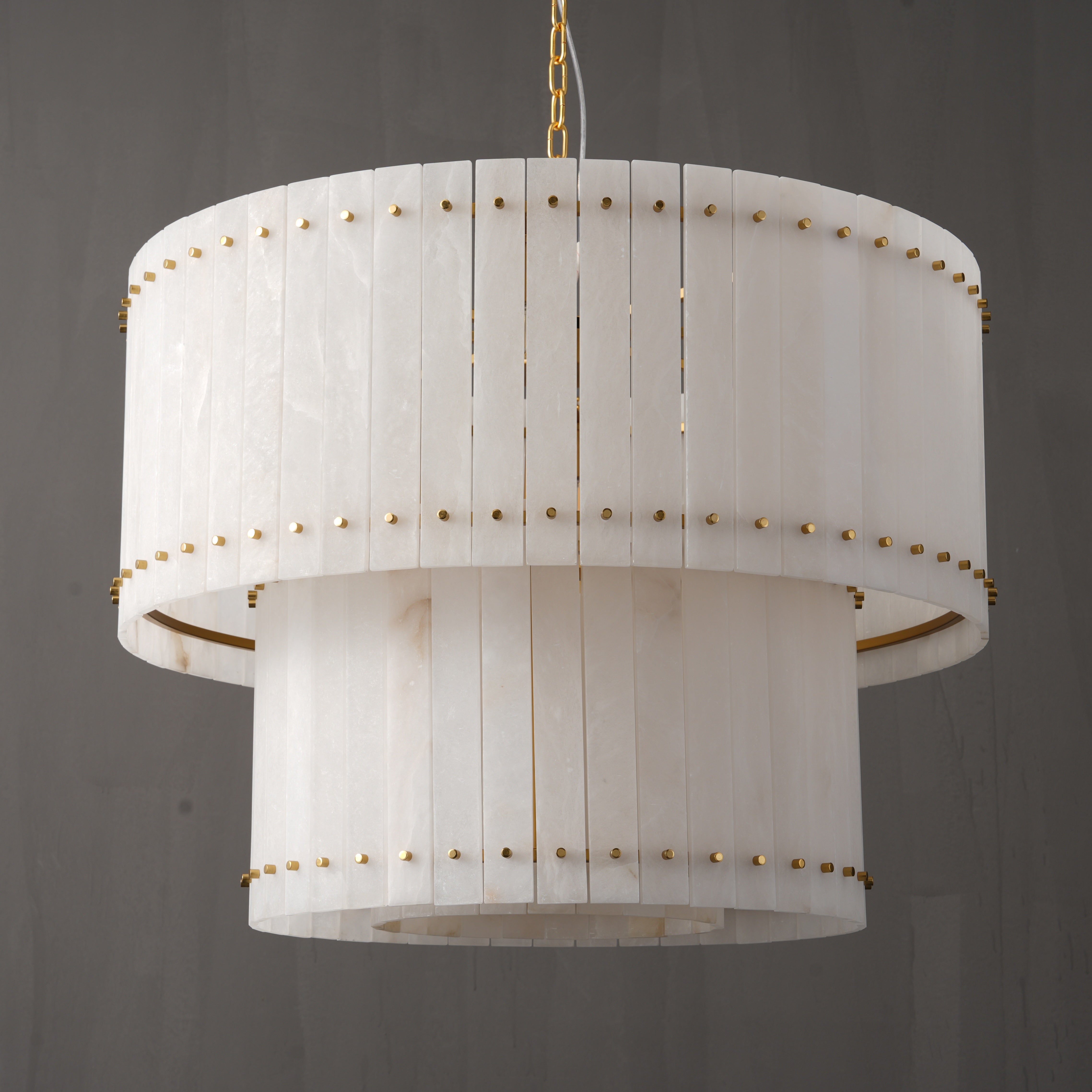 Sun Marcus Alabaster Round Tiered Chandelier