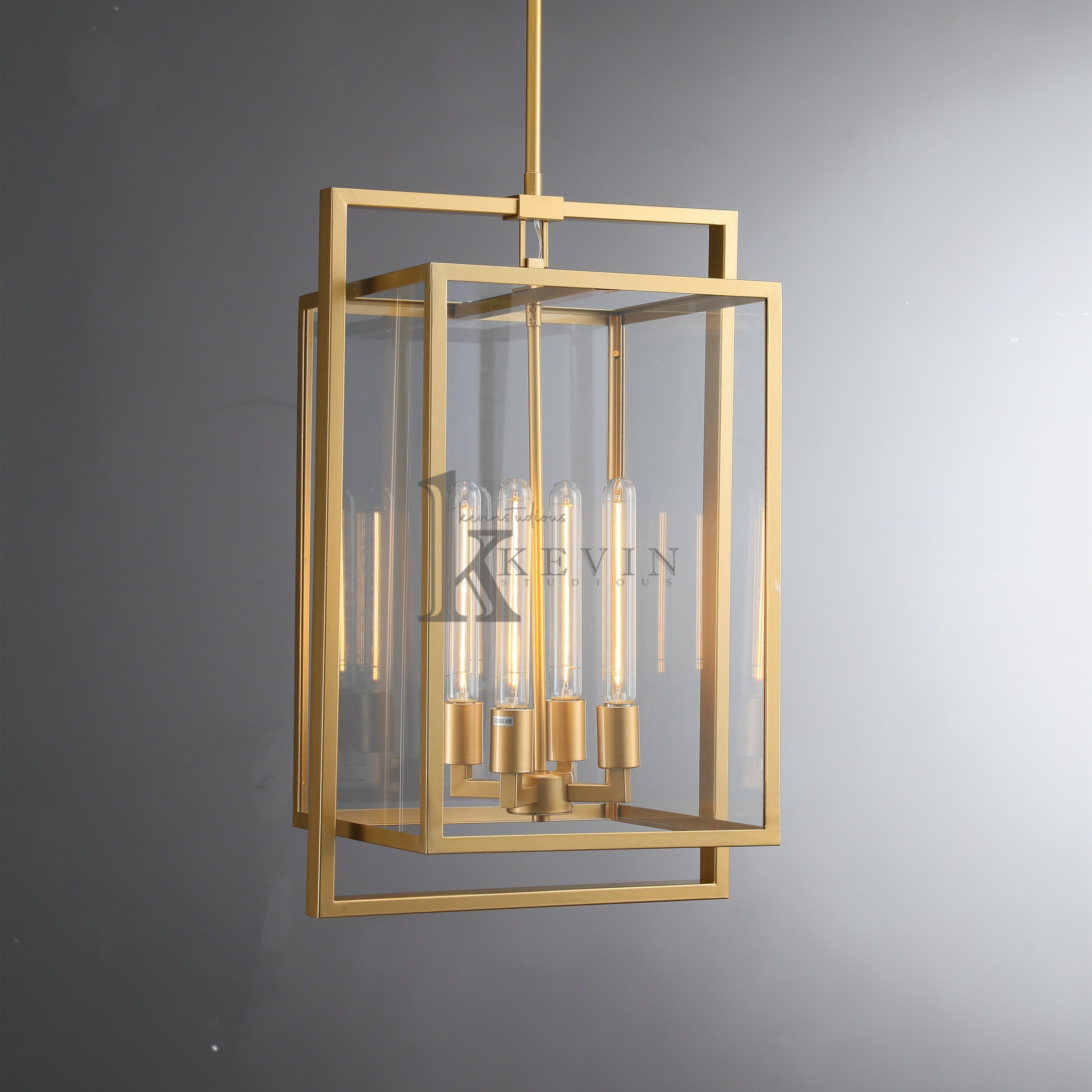 Deck Modern Glass Island Pendant Light 26", 34" Pendant Light Kevin Studio Inc 26" Lacquered Burnished Brass 