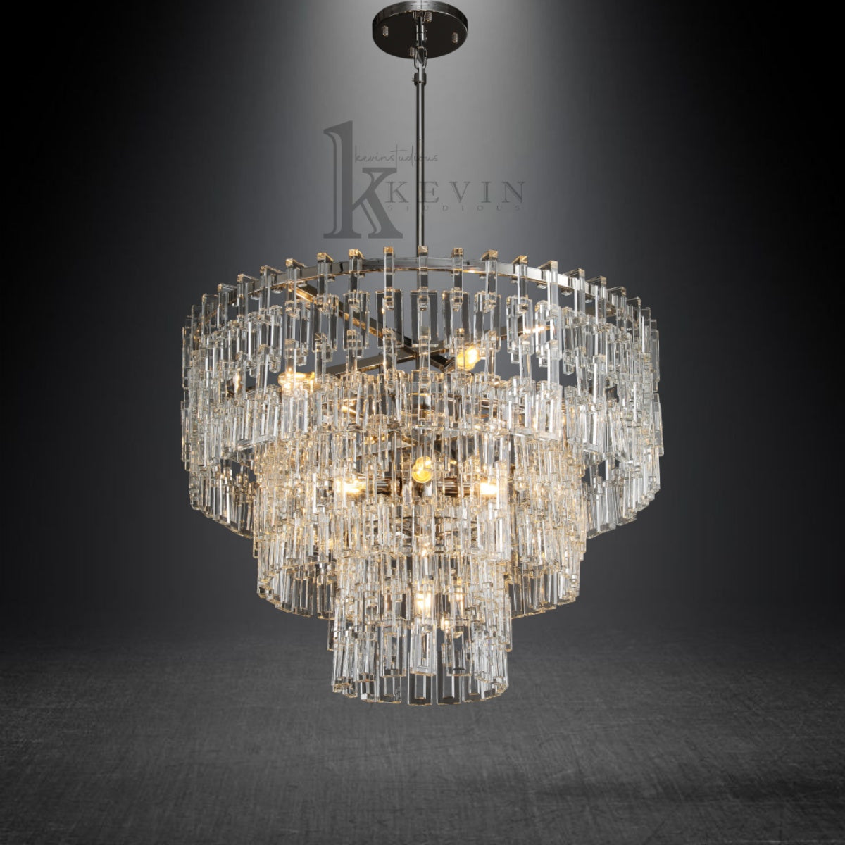 Seraphina Modern Tiered Round Crystal Chandelier 36'', 48", 60"