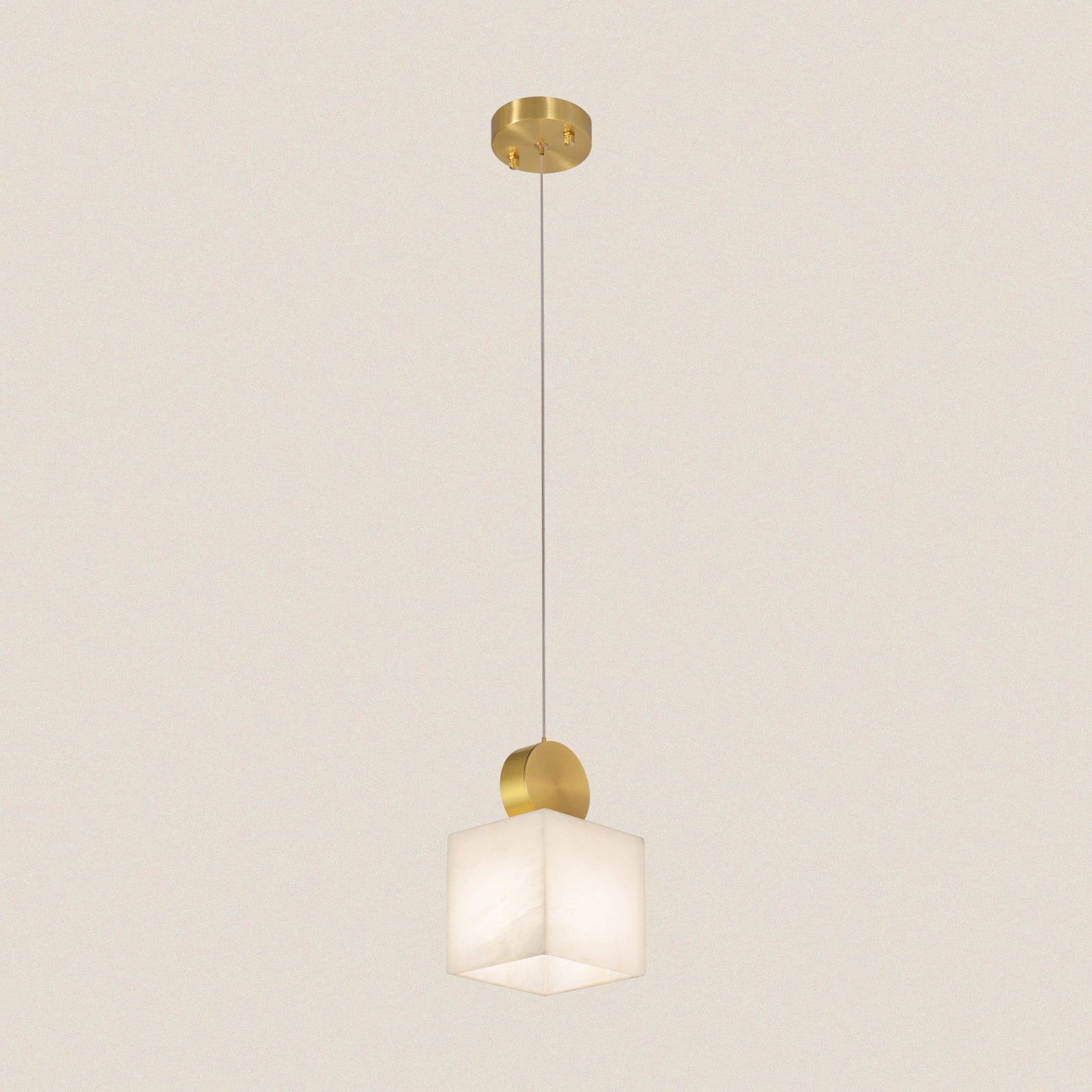 Modern Cube Alabaster Pendant Light
