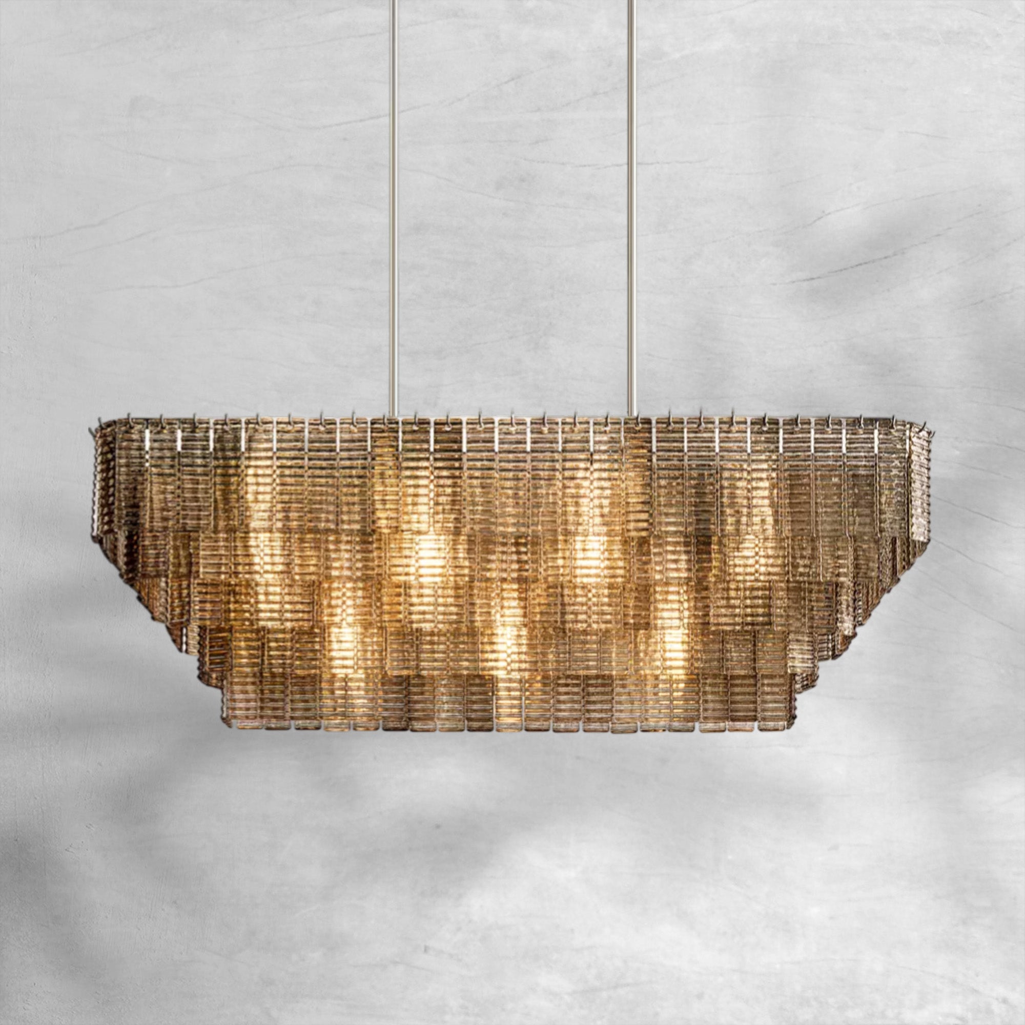 Sirena Smoke Rectangle Chandelier 59"