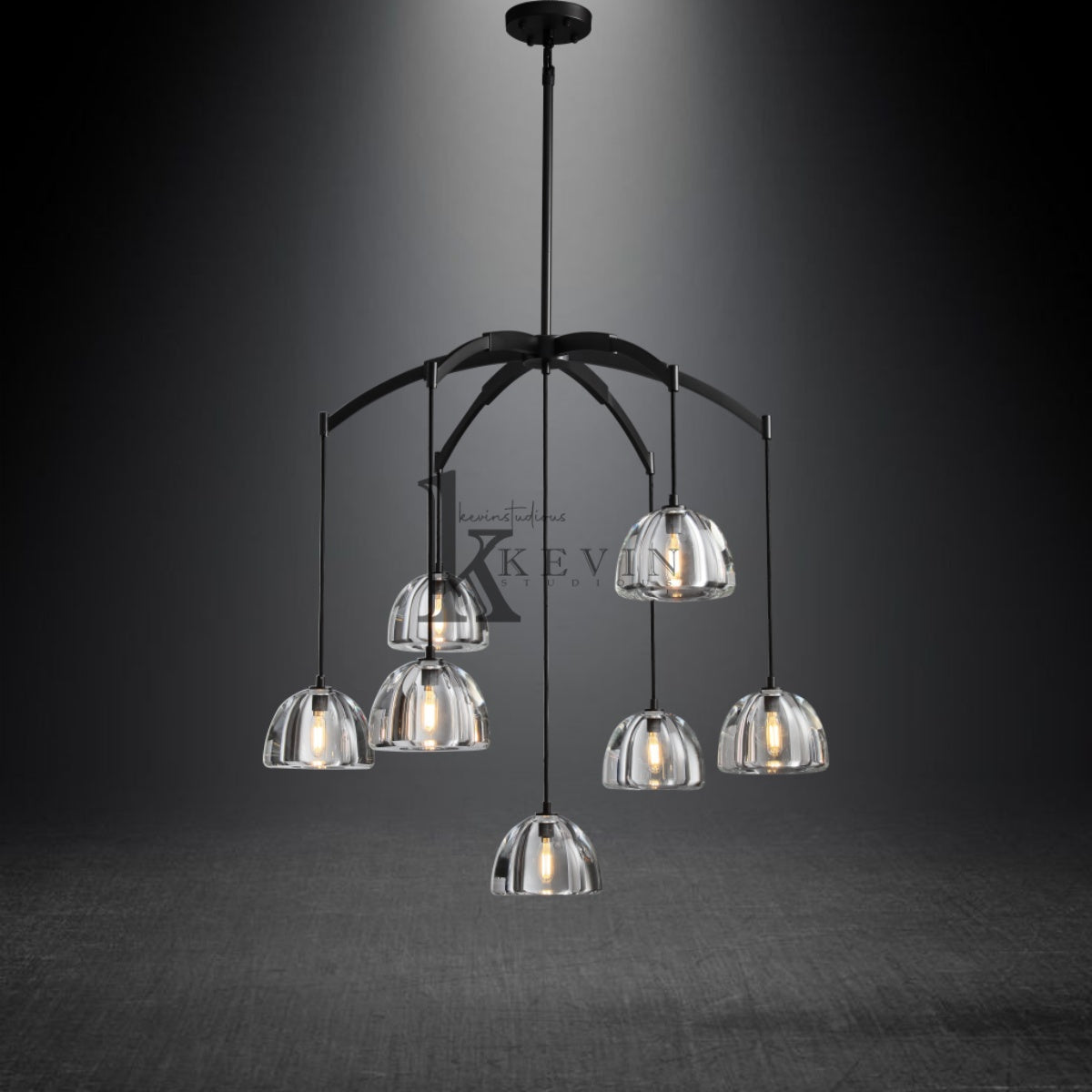 Hannah Glass Round Modern Chandelier 36'', 48", 60"