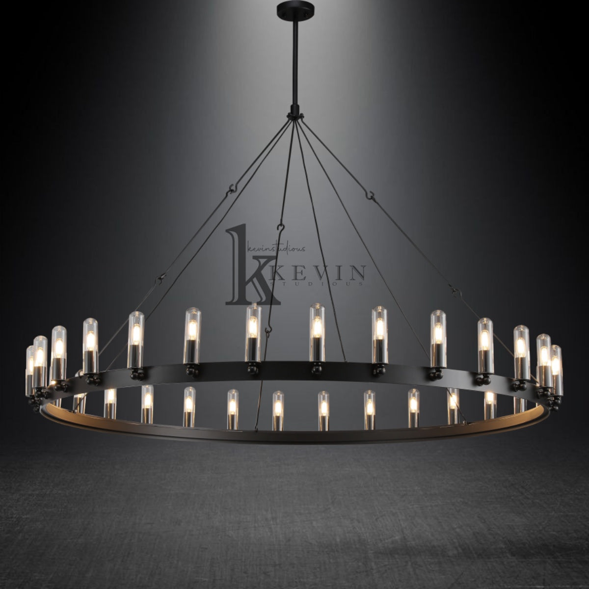 Dania Vintage Filament Round Outdoor Chandelier (With lampshade)