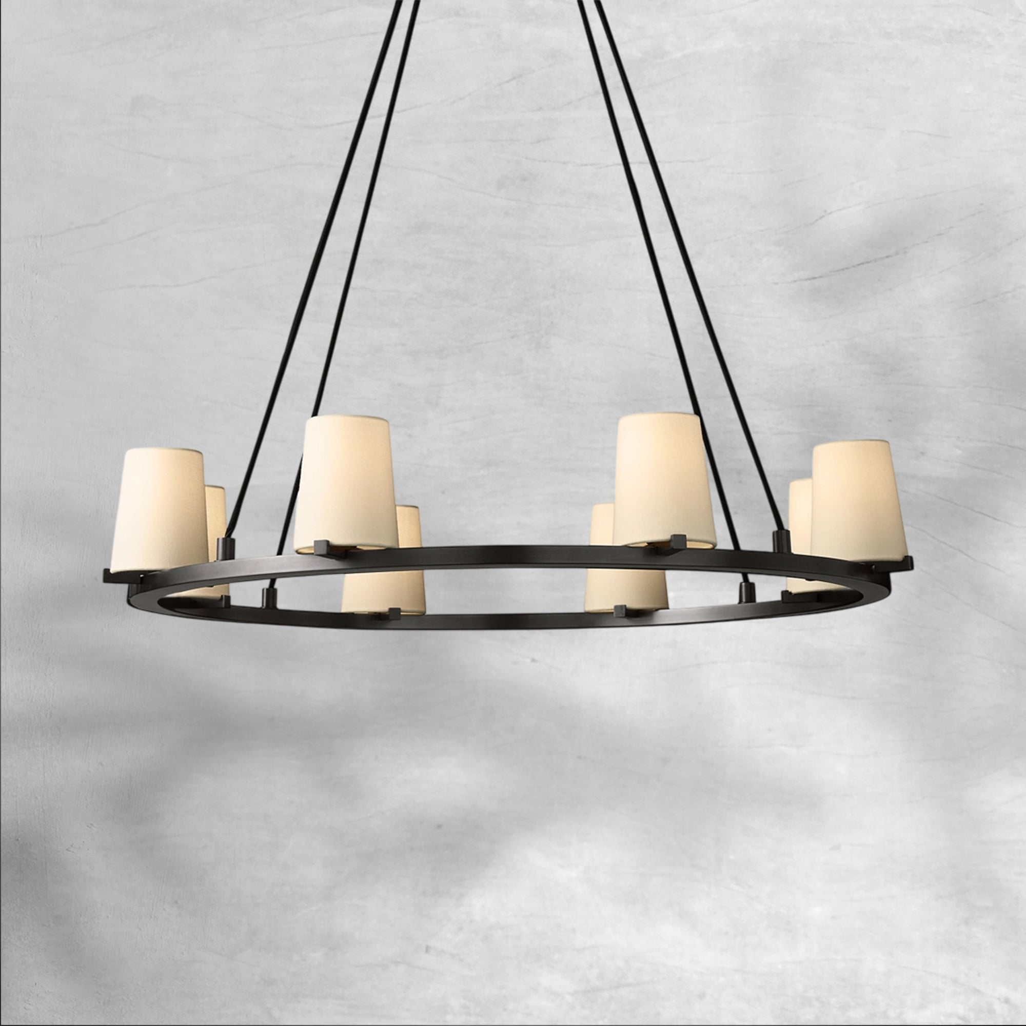 Paricia Fabric Shade Round Chandelier 36" 48" 60"