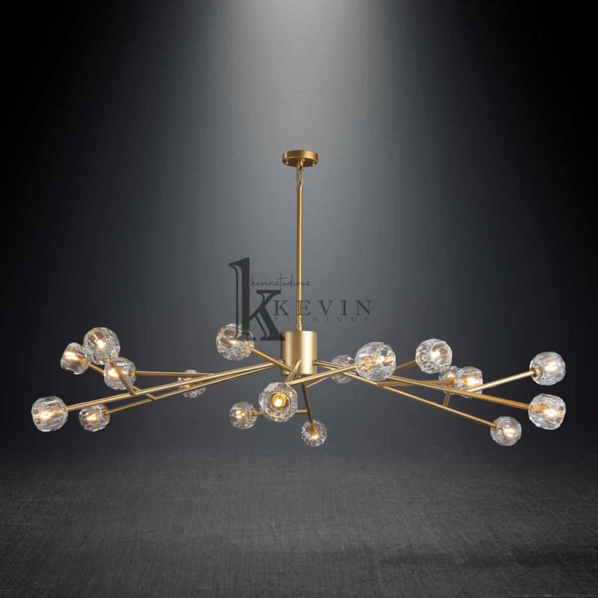 Kristal modern crystal ball round chandelier 24", 36", 48", 60", 72. Crystal ball colors available (Clear/Smoky).