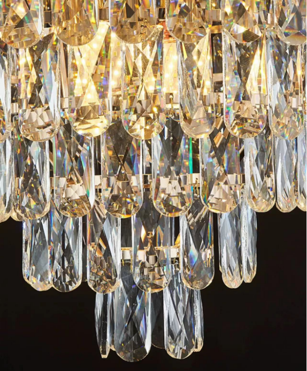 Evange Luxury Modern Crystal Tiered Chandelier chandeliers for dining room,chandeliers for stairways,chandeliers for foyer,chandeliers for bedrooms,chandeliers for kitchen,chandeliers for living room Kevin Studio Inc   