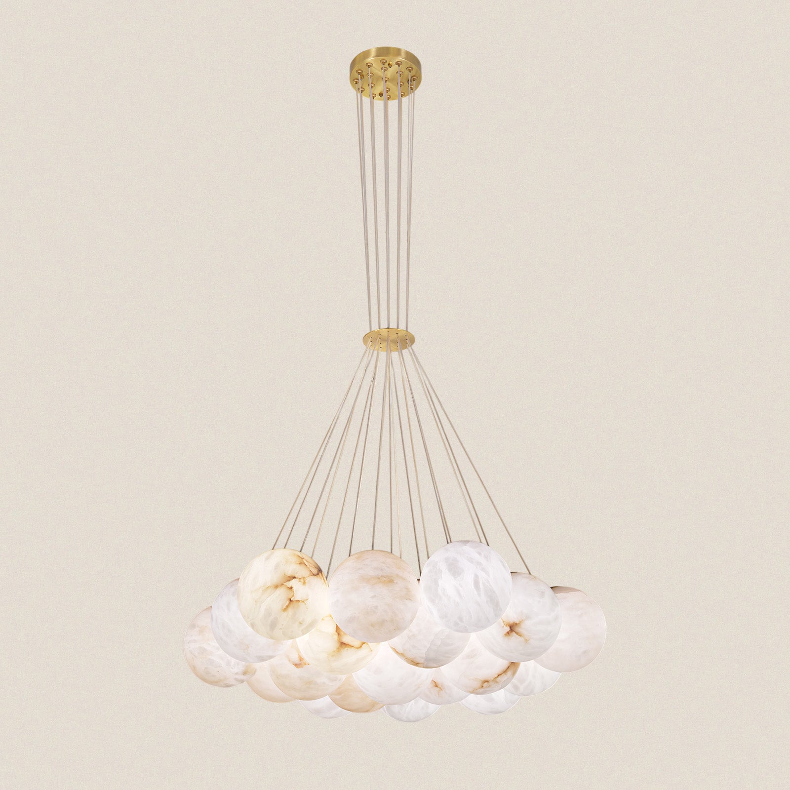 Modern Alabaster Globe Chandelier