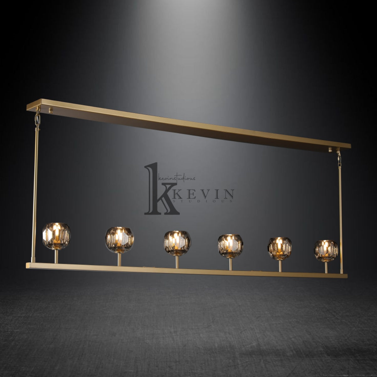 Kristal Modern Crystal Ball Linear Chandelier 48", 60"