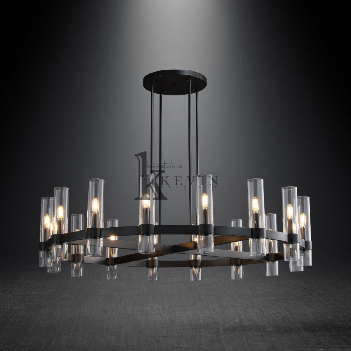 Ravel Modern Round Glass Chandelier 36", 48", 60"