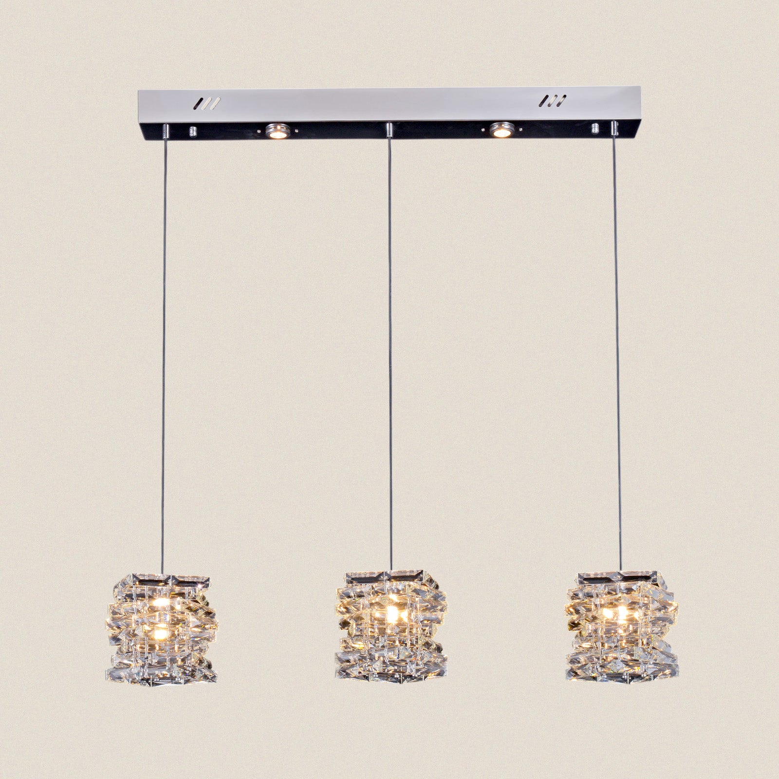Modern Crystal 3-Light Chandelier