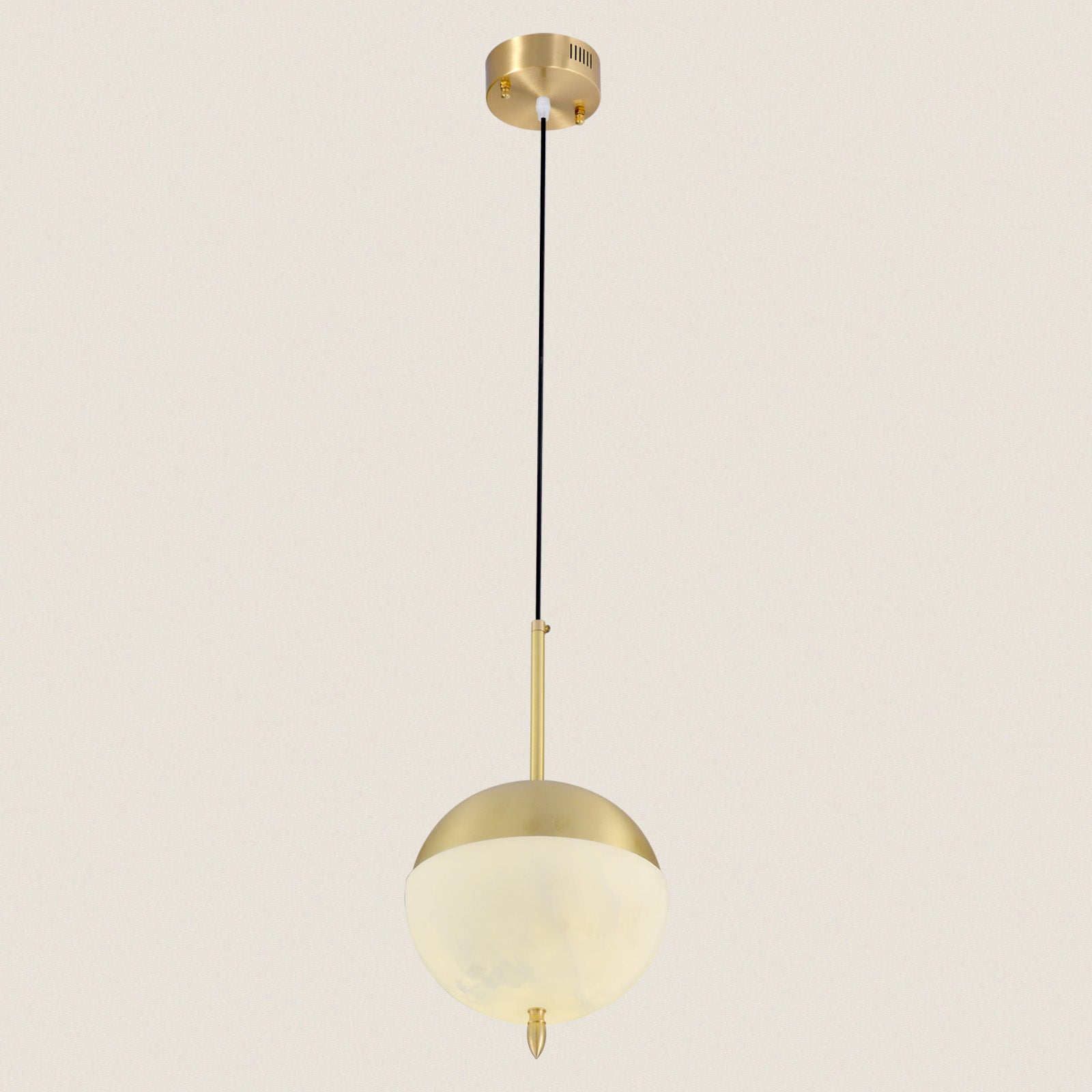 Modern Half-Sphere Alabaster Pendant Light