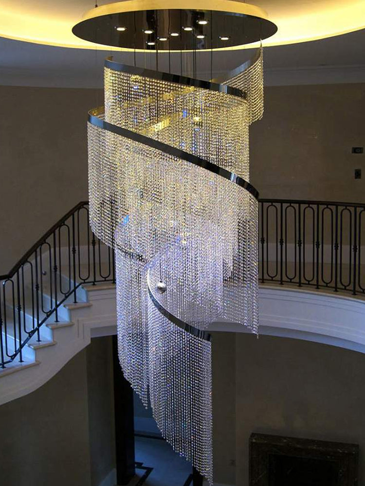 Contemporary Villa Loft Crystal Chandelier, High End Staircase Chandelier Design Chandeliers Kevinstudiolives   