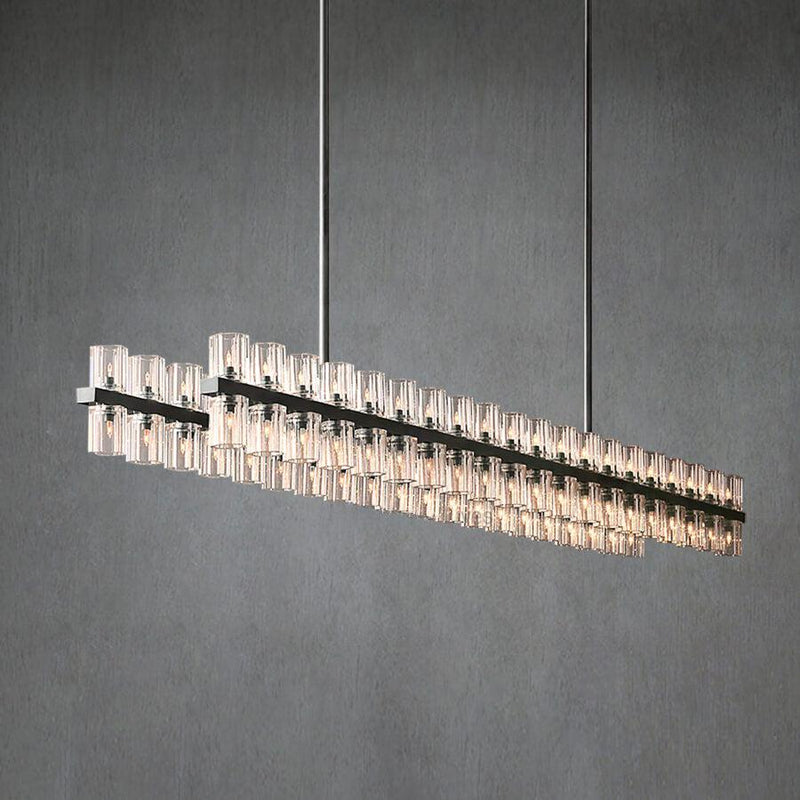 Arcachen Crystal Rectangular Chandelier 72"