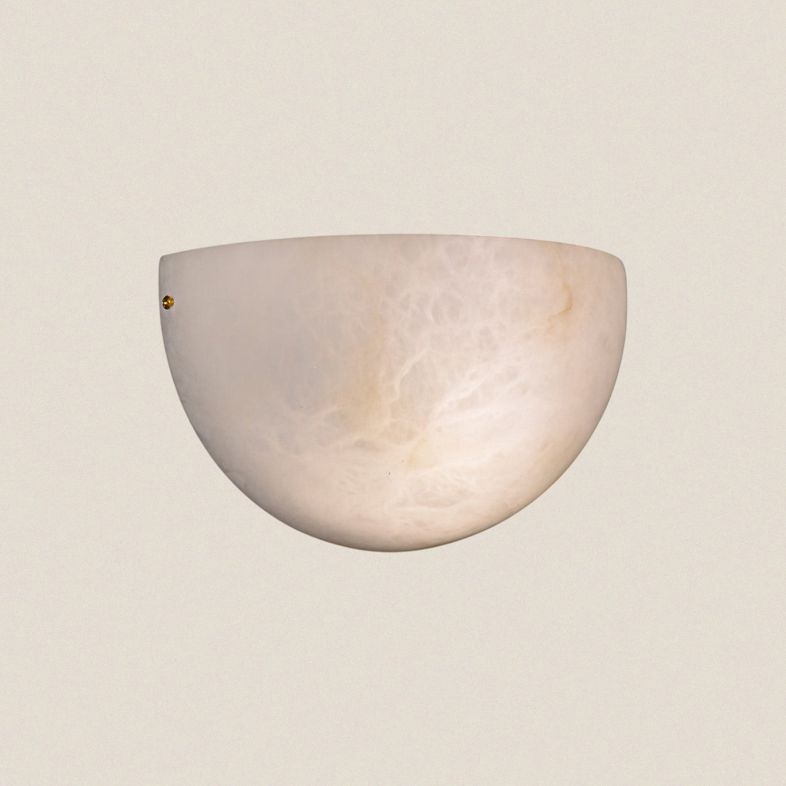 Natural Alabaster Half Dome Design Wall Sconce