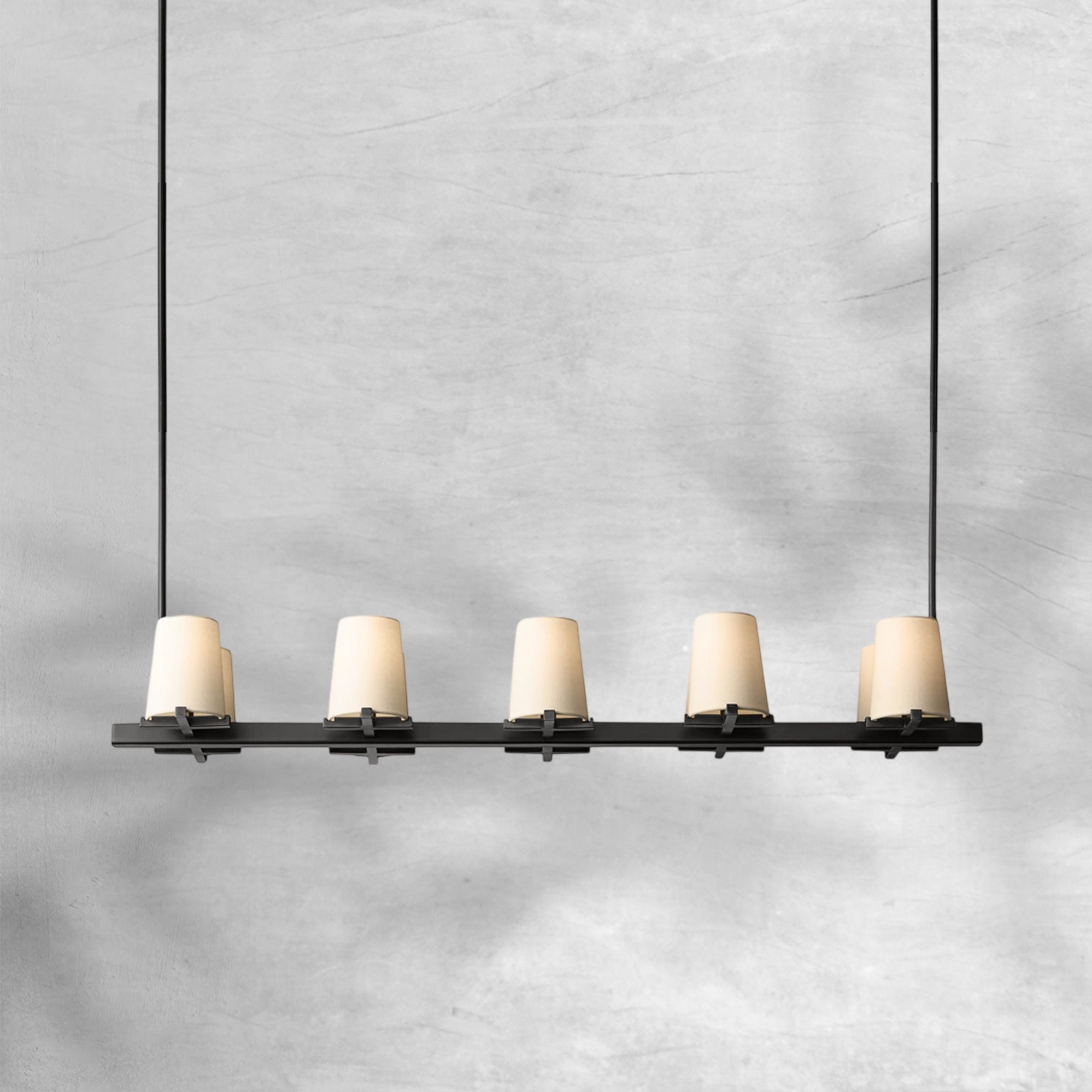 Paricia Fabric Shade Linear Chandelier 49" 60"