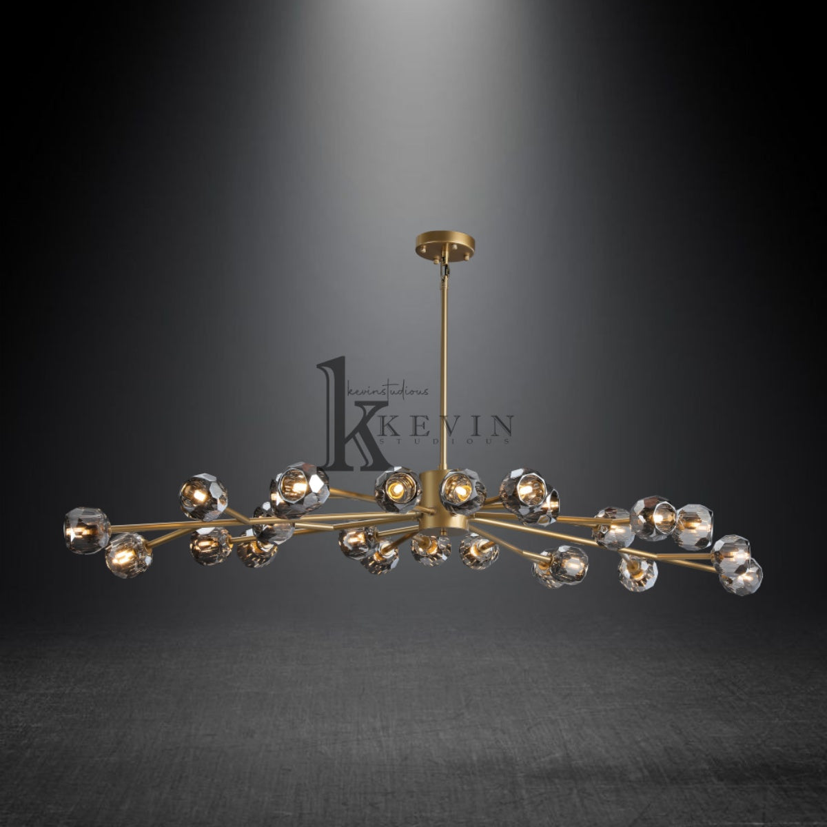 Kristal modern crystal ball round chandelier 24", 36", 48", 60", 72. Crystal ball colors available (Clear/Smoky).