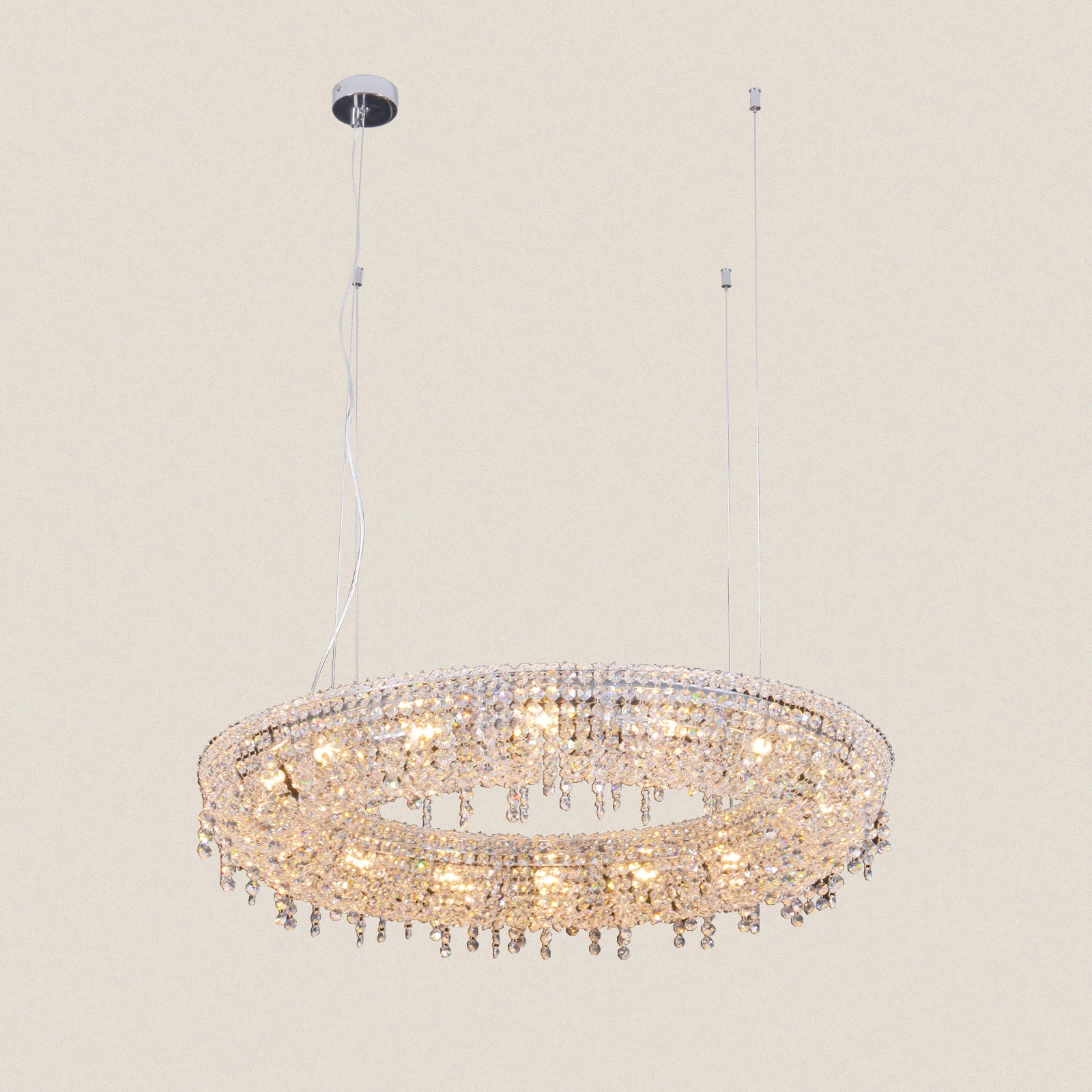 Modern Oval Crystal Chandelier