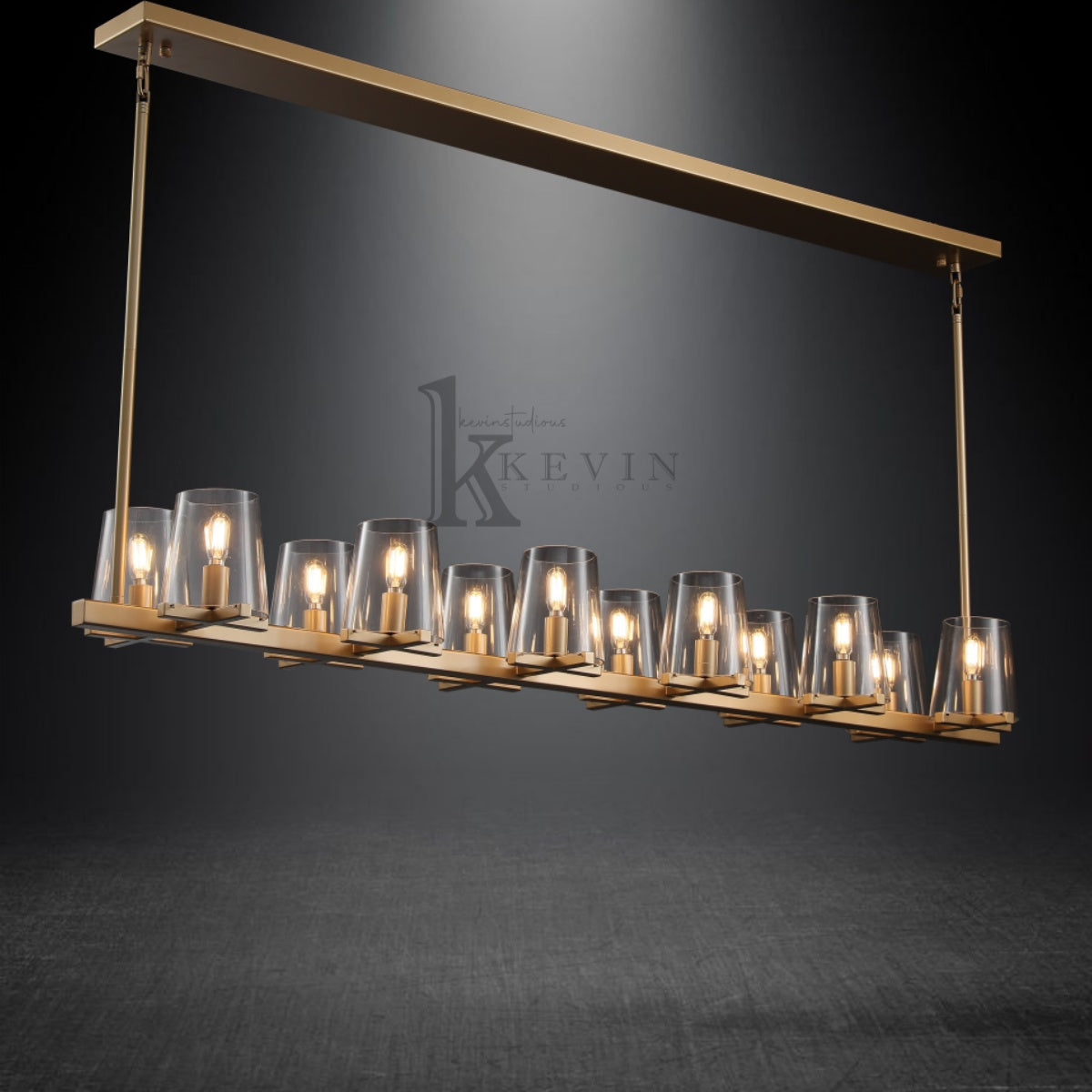 Joshua Modern Clear Glass Shade Linear Pendant Light