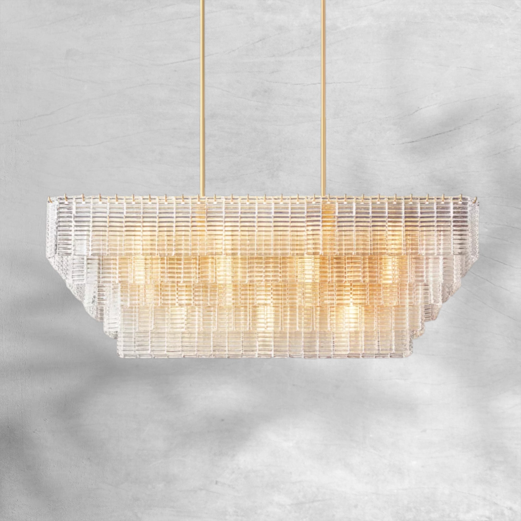 Sirena Clear Rectangle Chandelier 59"