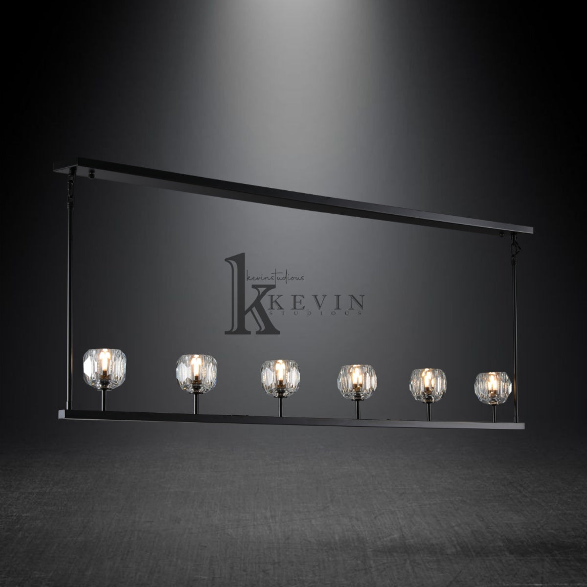 Kristal Modern Crystal Ball Linear Chandelier 48", 60"