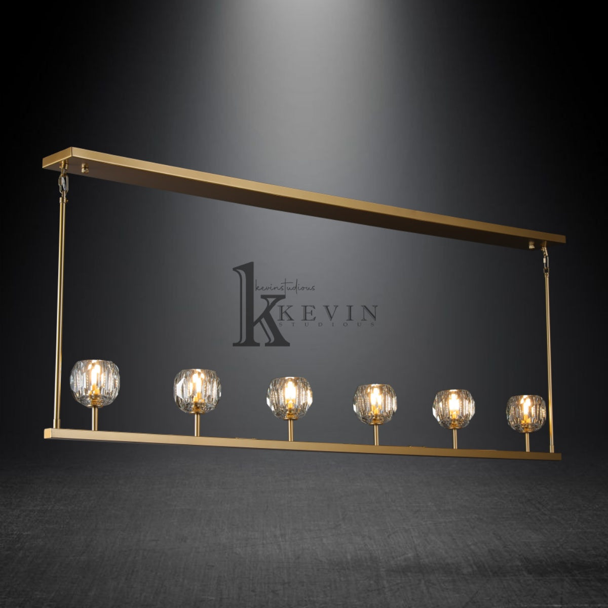 Kristal Modern Crystal Ball Linear Chandelier 48", 60"