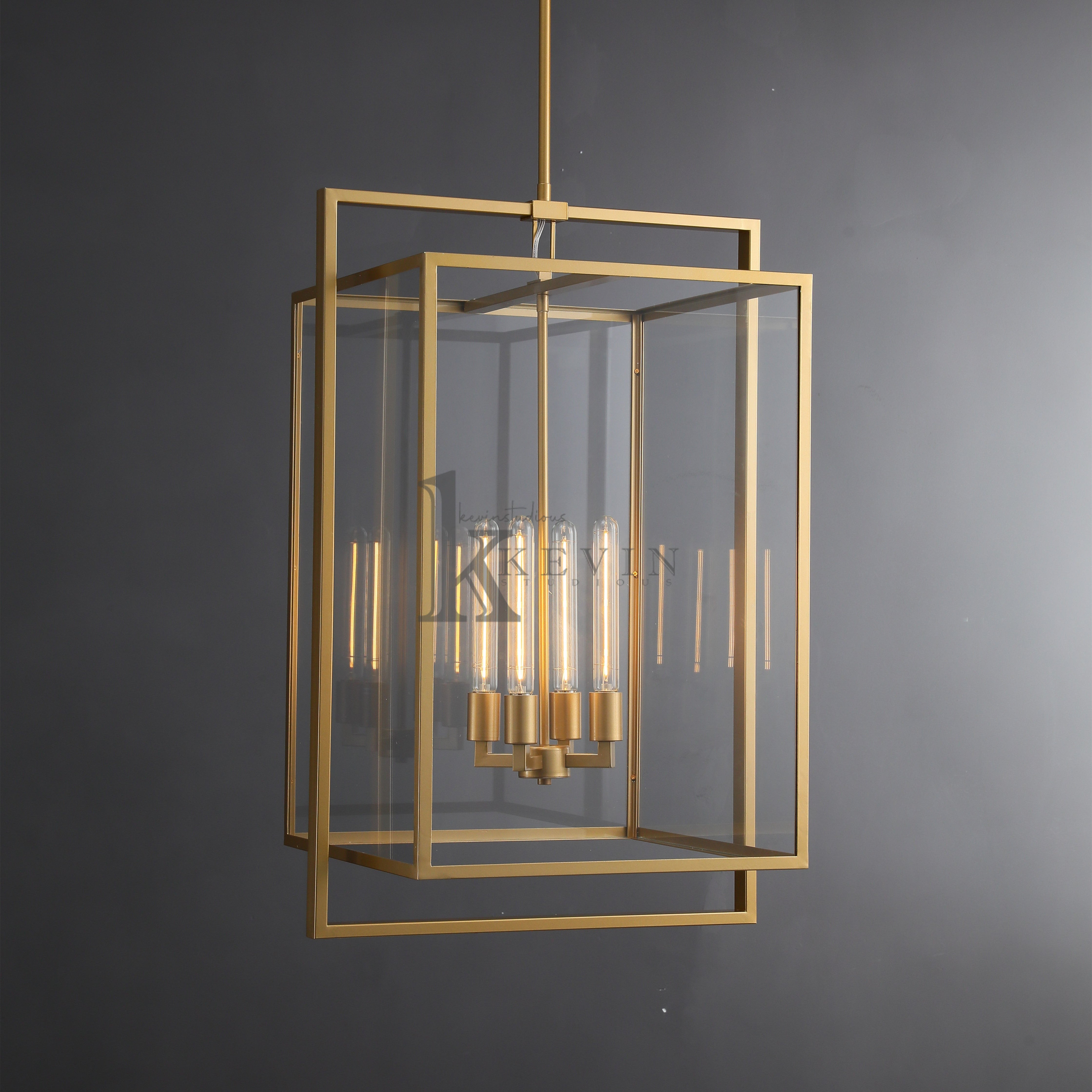 Deck Modern Glass Island Pendant Light 26", 34" Pendant Light Kevin Studio Inc 34" Lacquered Burnished Brass 