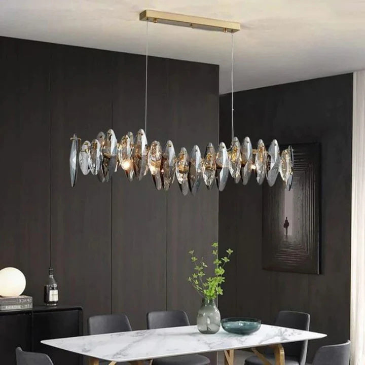 Kevin Serene Crystal Linear Chandelier L35"  Kevinstudiolives   