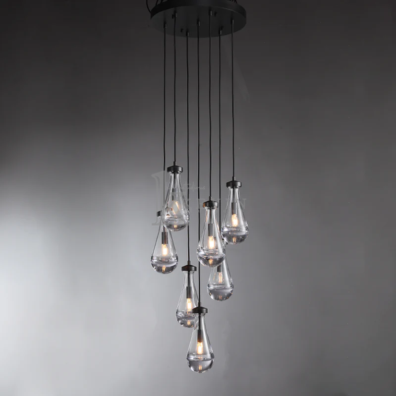 Camelia Raindrop Modern Round Chandelier 18'' 36'' 47'' 60" chandelier Kevin Studio Inc 18'' Matte Black 