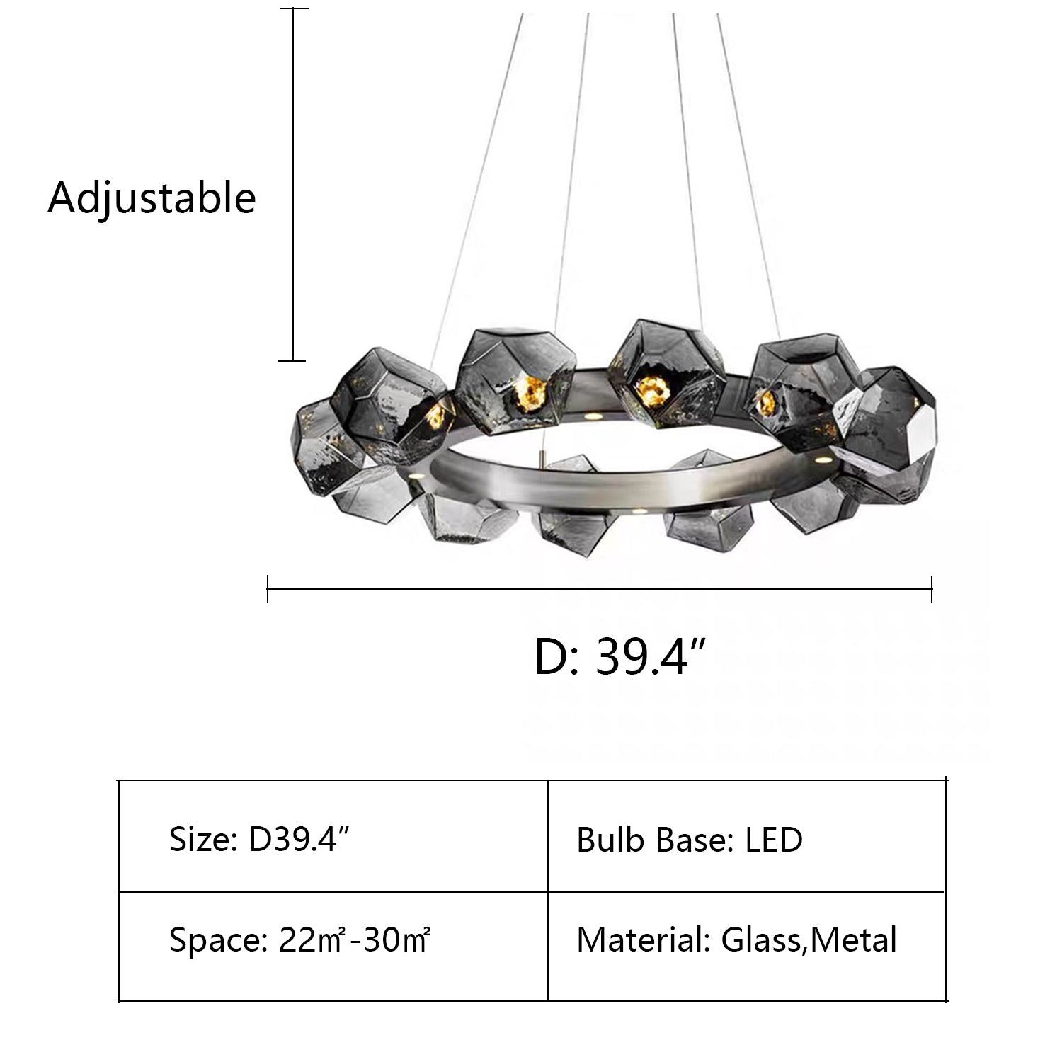 Nordic Minimalist Glass Circle Art Chandelier for Living/Dining Room/Bedroom Chandeliers Kevinstudiolives   