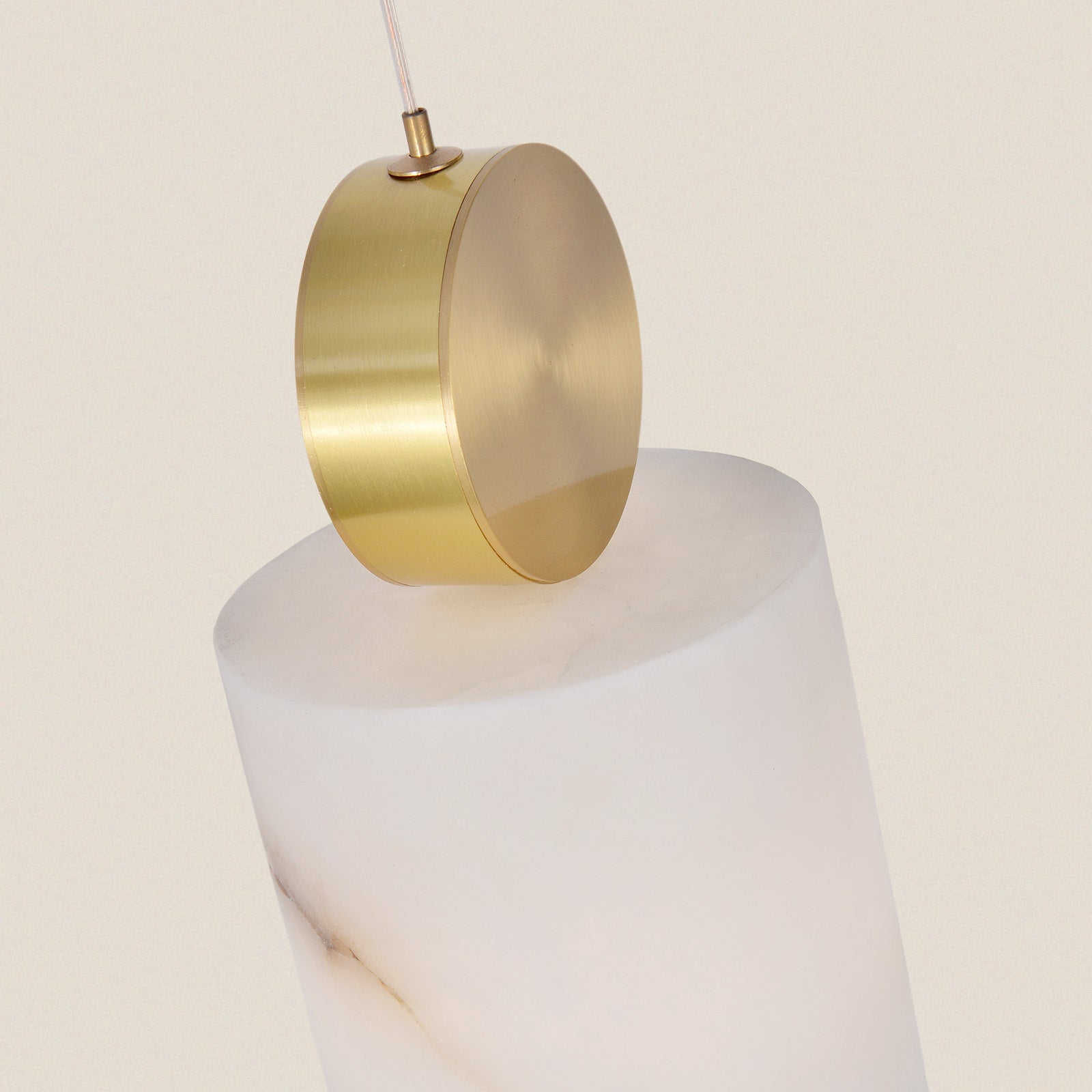 Modern Alabaster Cylinder Pendant Light