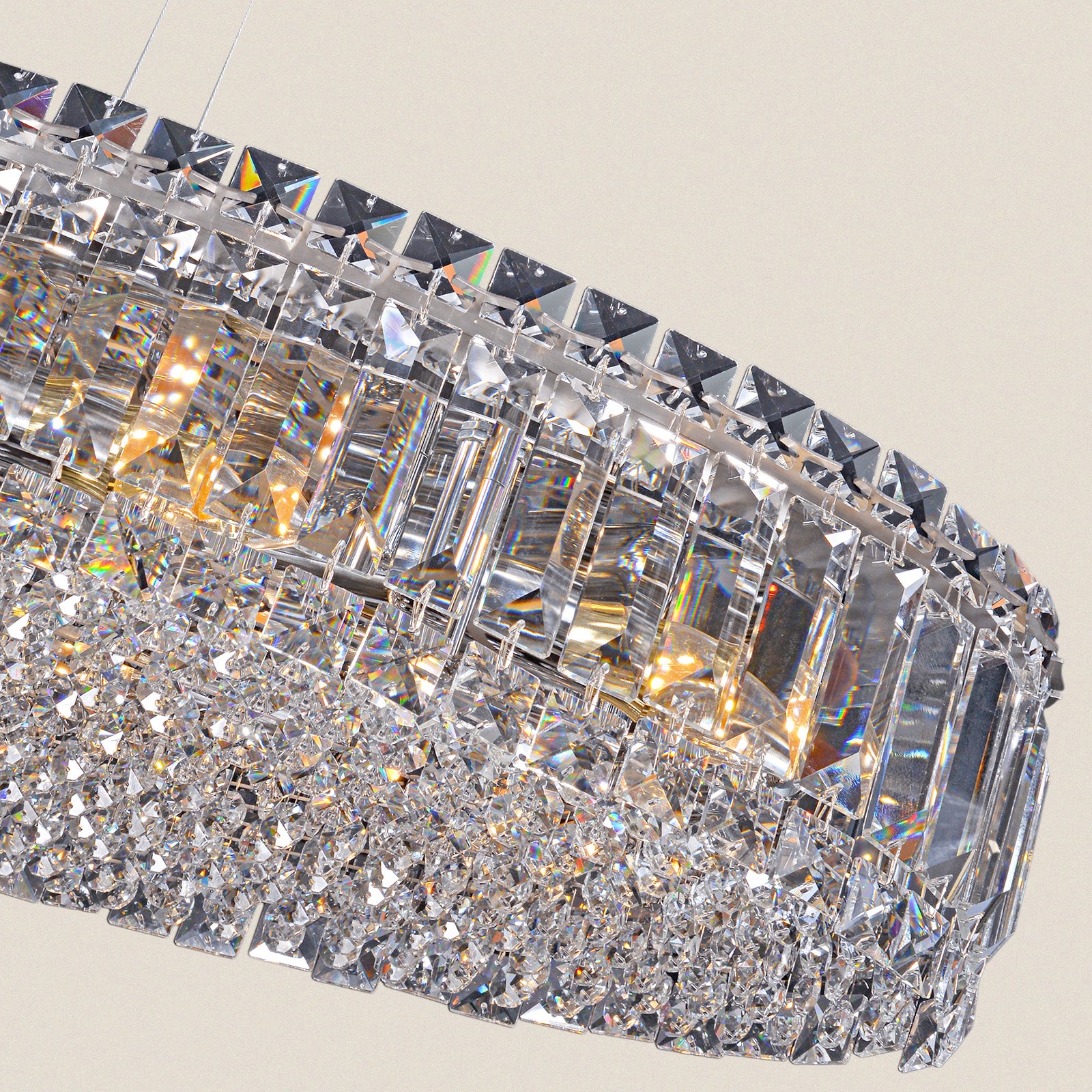 Modern Round Crystal Ring Chrome Chandelier