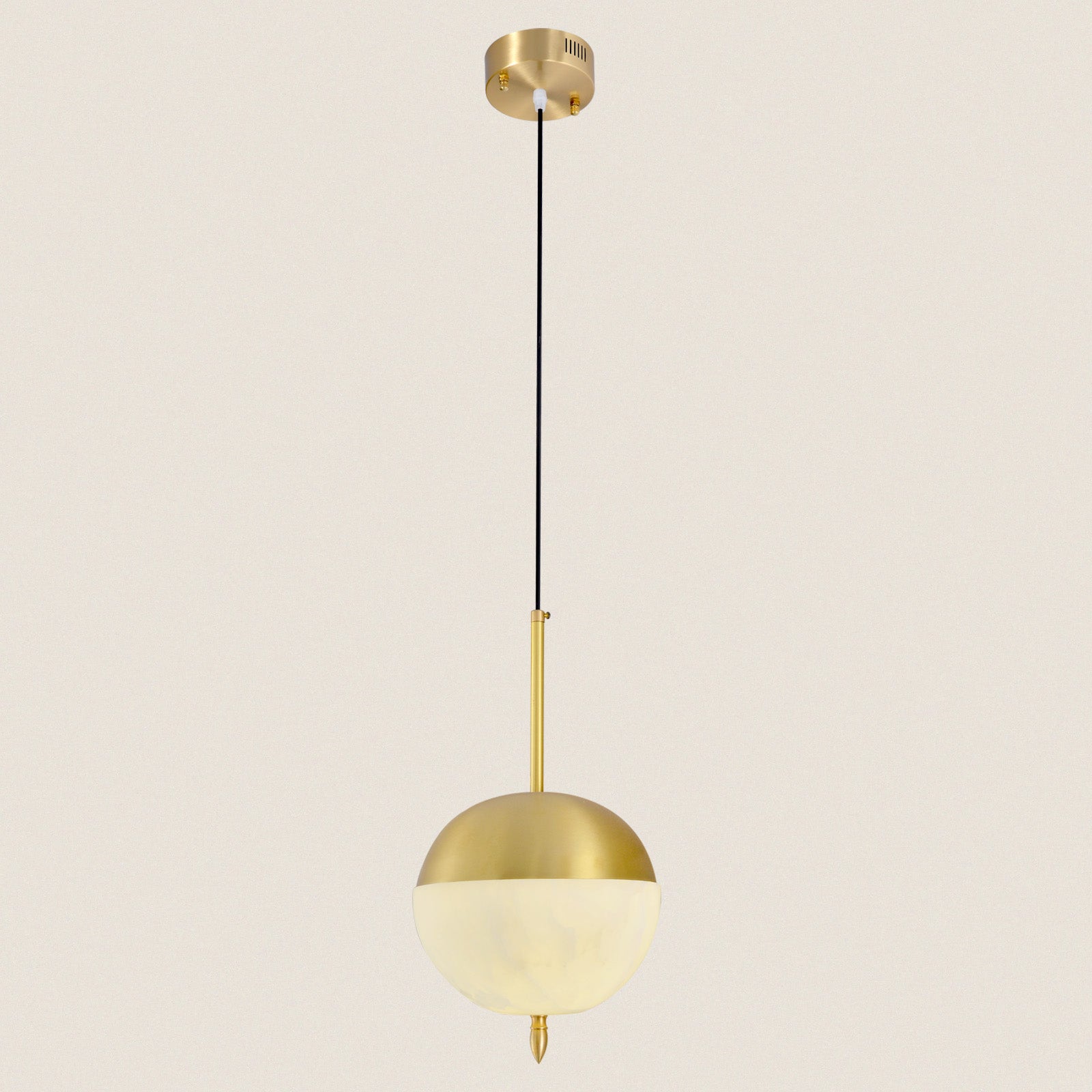 Modern Half-Sphere Alabaster Pendant Light