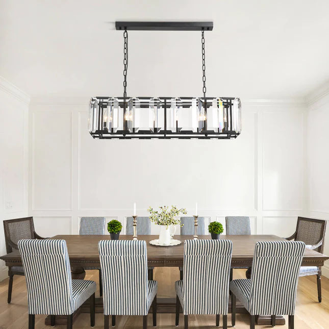 Amaya Rectangular Chandelier Lighting Kevin Studio Inc   