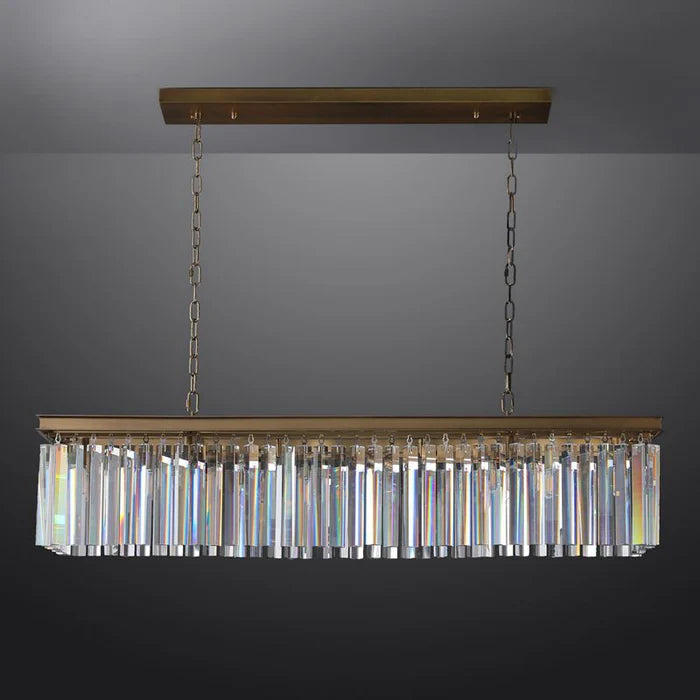 Rhysol Crystal Rectangular Chandelier 49", 59"