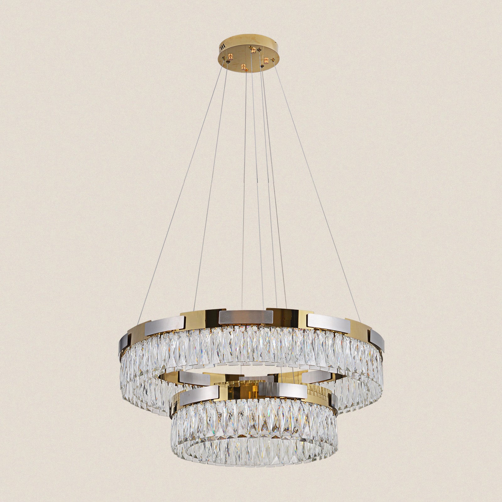 Luxury Double Ring Crystal Chandelier